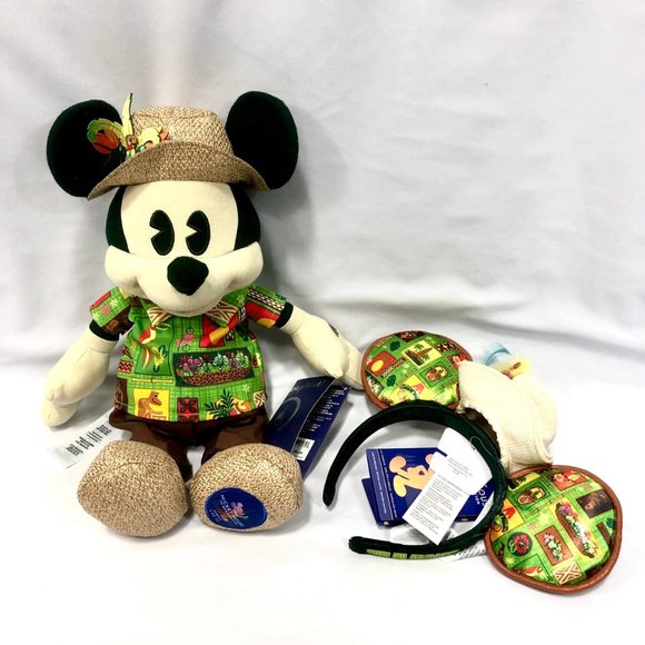 Disney World 50th Mickey Enchanted Tiki Room Main Attraction Mickey Plush & Ears - Picture 2 of 5